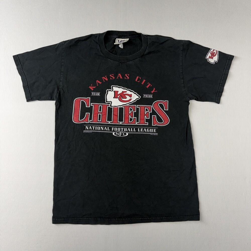 Vintage Kansas City Chiefs Shirt Mens Medium Black NFL Football Lee Sport 90s